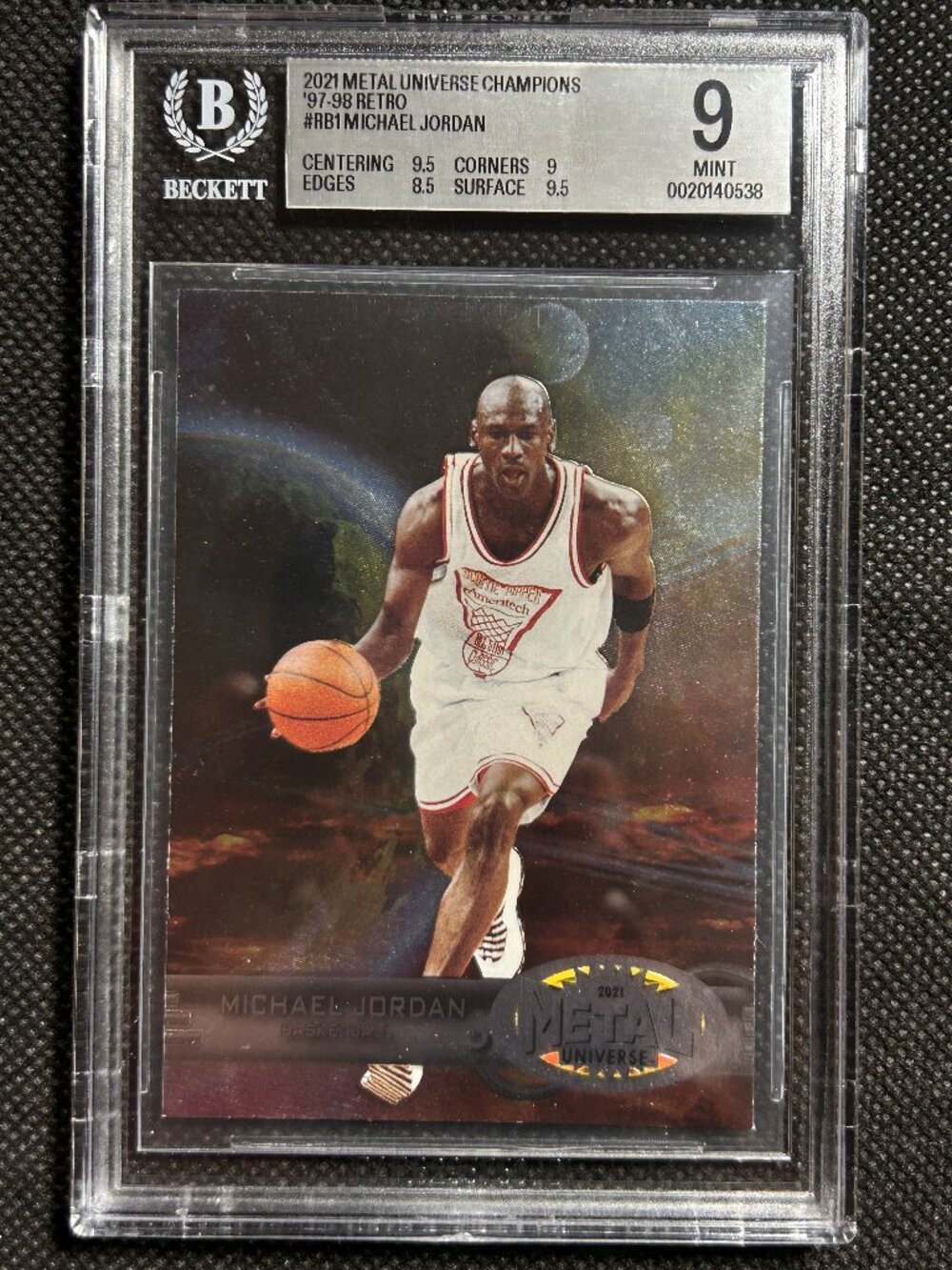 2021 Skybox Metal Universe Champions Michael Jordan Retro ‘97-98 #RB1 BGS 9 MINT